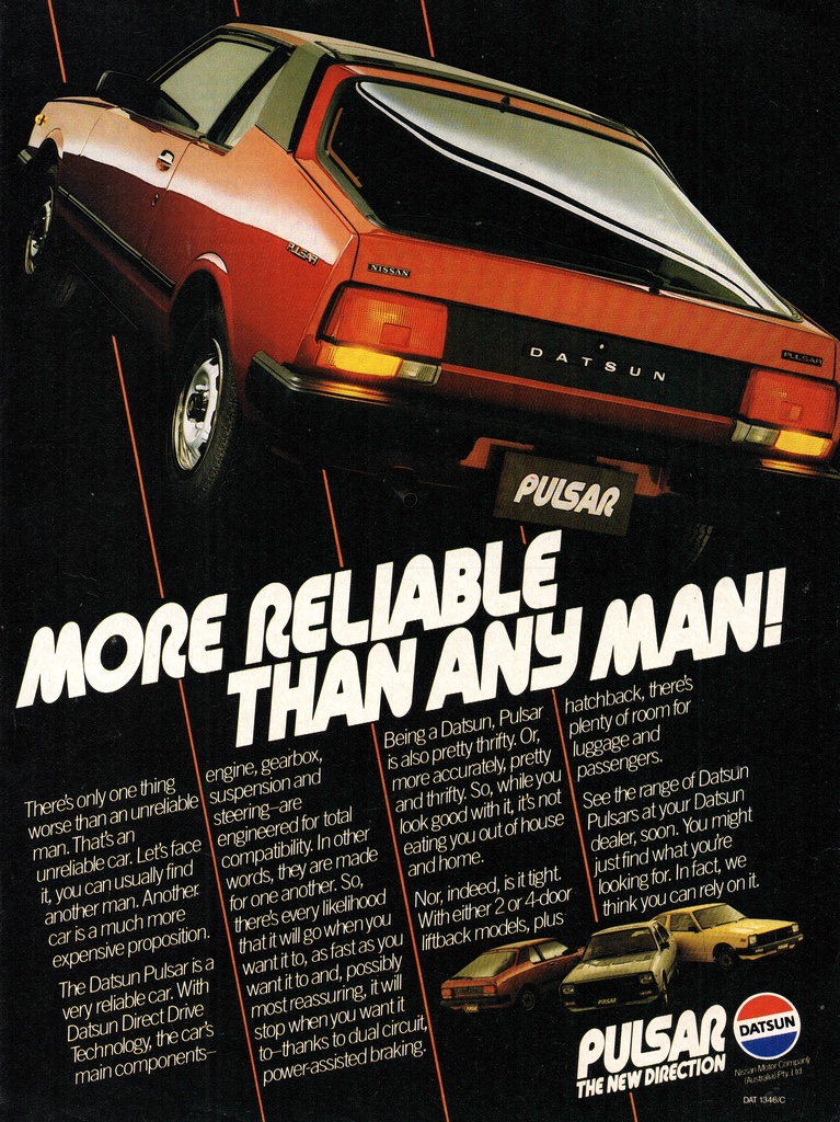 1982 Datsun Pulsar 2 & 4 Door Liftback & Hatchback N10